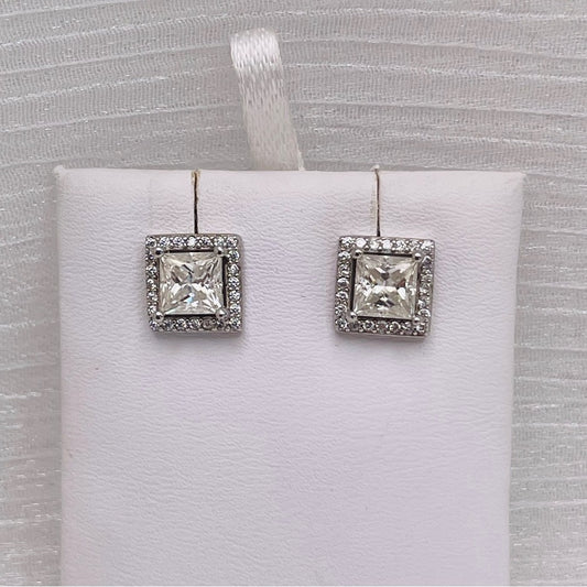 0.8 CT x 2 Moissanite Diamond Square Stud Earrings