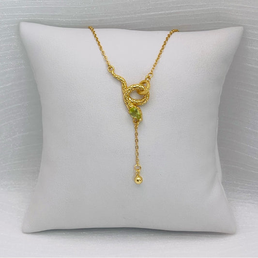 Peridot S925 Snake Necklace