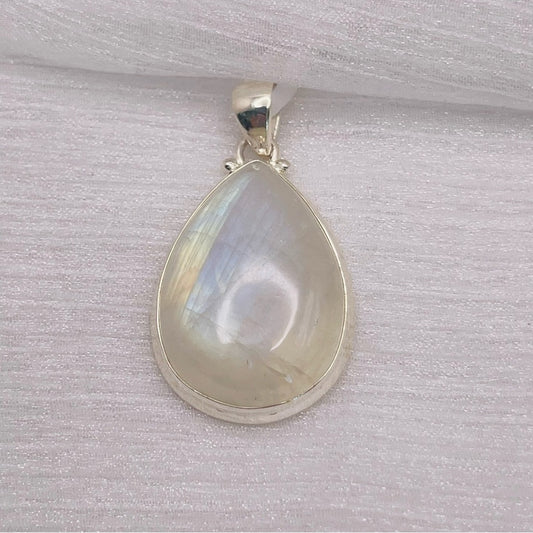 RM3 Rainbow Moonstone Teardrop S925 Pendant