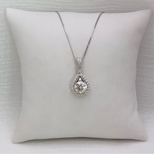 1.0 CT Moissanite Diamond Teardrop Necklace