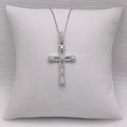 1.8 CT Moissanite Diamond Cross Pendant