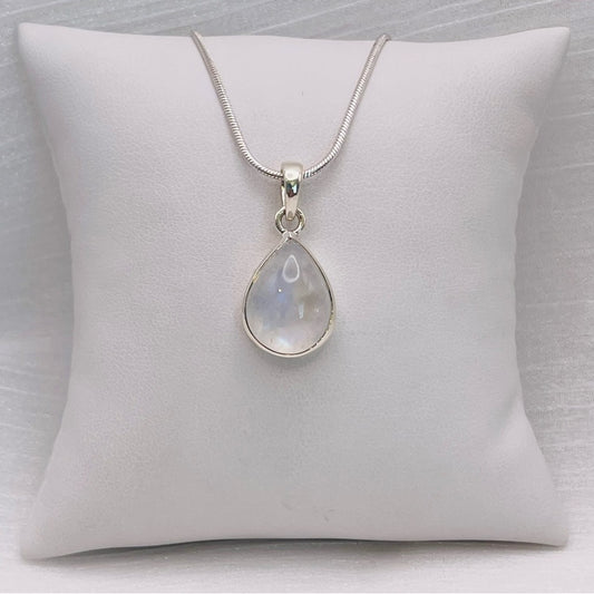Rainbow Moonstone Teardrop S925 Pendant