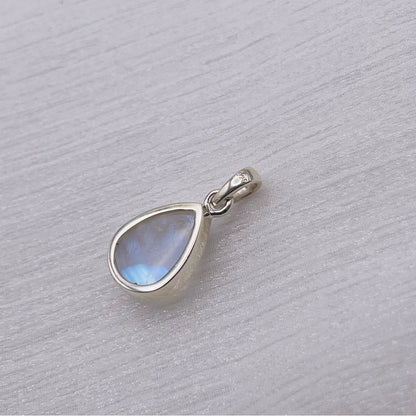 Rainbow Moonstone Teardrop S925 Pendant