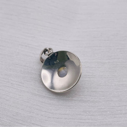 Rainbow Moonstone Circle S925 Pendant