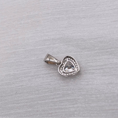 1.0 CT Heart Shaped Moissanite Diamond with Pave Halo Pendant