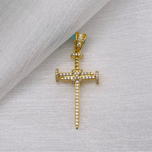 0.87 CT Moissanite Diamond Gold Cross