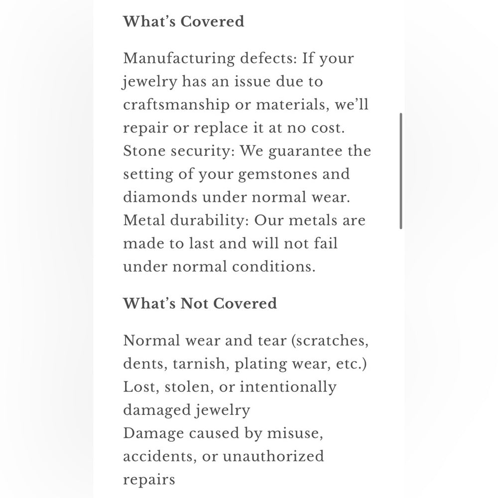 Venus and Vulcan Guarantee & Care Policy