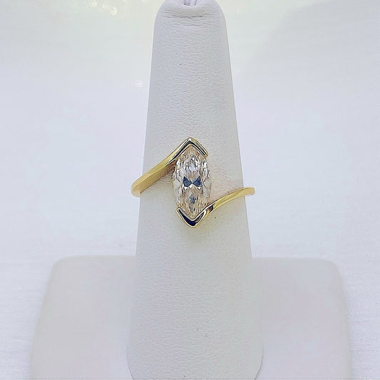 2 CT Moissanite Diamond Marquise Bypass Ring
