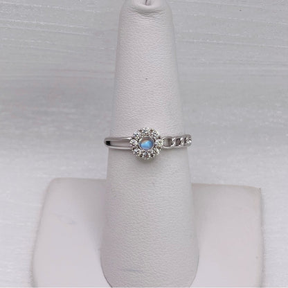 Madagascar Moonstone Half Chain Link S925 Ring