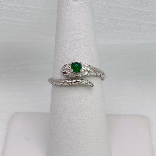 Jadeite Snake S925 Ring