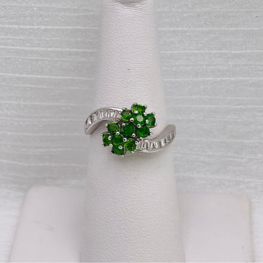 Chrome Diopside Flower Wave S925 Ring