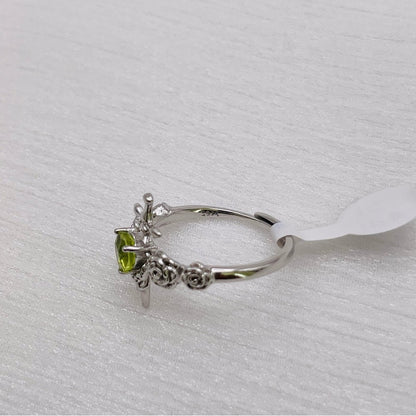 Peridot Sword & Roses Heart S925 Ring
