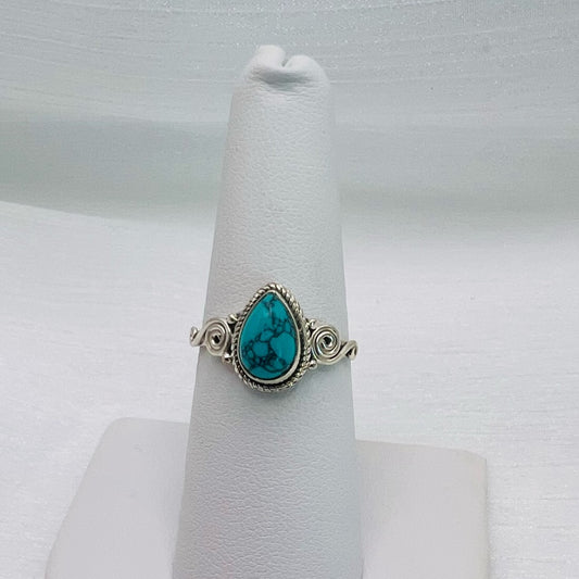 Turquoise Teardrop Shape S925 Ring