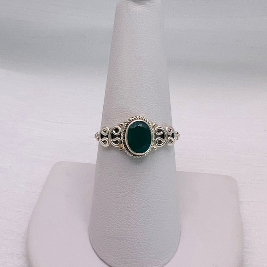 Green Chalcedony S925 Ring