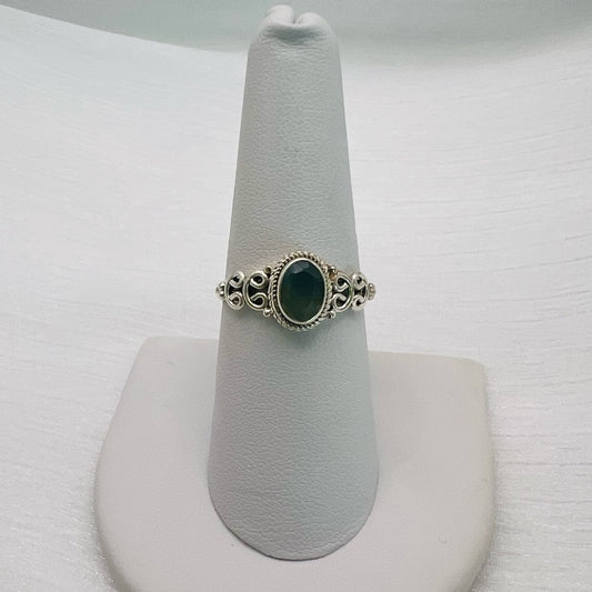 Green Chalcedony S925 Ring