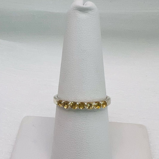 Citrine Half Eternity Band S925 Ring