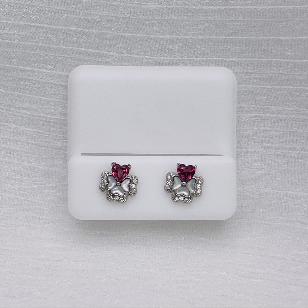 Ruby Heart S925 Earrings