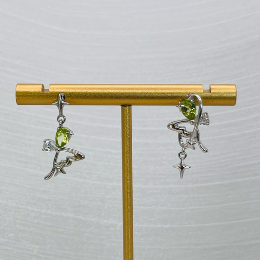 Peridot S925 A/B Style Celestial Earrings