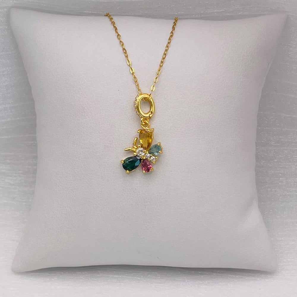 Rainbow Tourmaline S925 Butterfly Pendant
