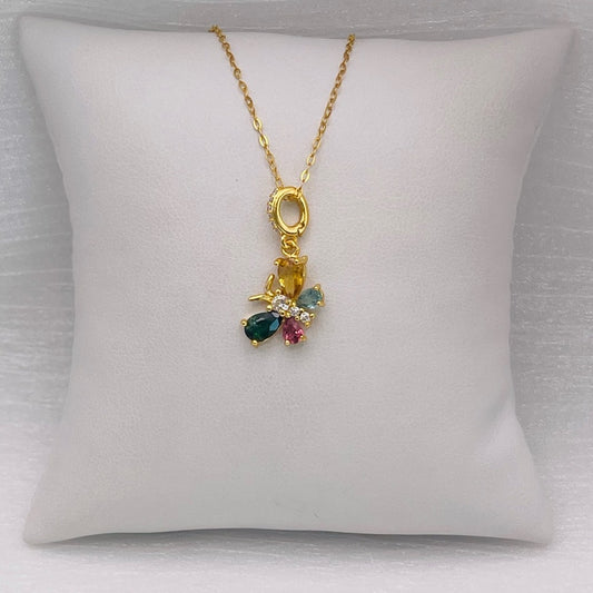 Rainbow Tourmaline S925 Butterfly Pendant