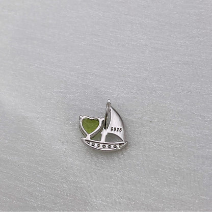 Peridot S925 Heart Sailboat Pendant
