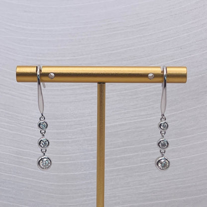 .8ct * 2 Moissanite Diamond Triple Gradient Dangle Earrings