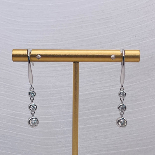 .8ct * 2 Moissanite Diamond Triple Gradient Dangle Earrings
