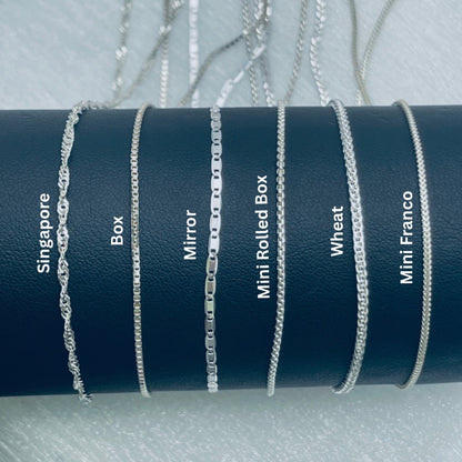 S925 Italian Sterling Silver Adjustable Chains