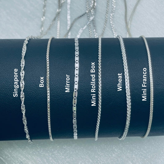 S925 Italian Sterling Silver Adjustable Chains