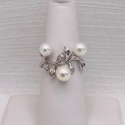 Natural Freshwater Triple Pearl Branch Ring