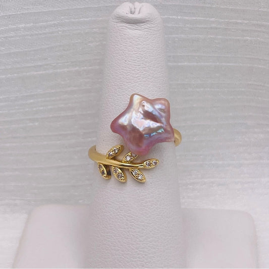 Natural Freshwater Star Pearl Branch Ring