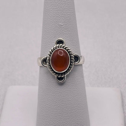 S925 Mexican Fire Opal Sterling Silver Ring