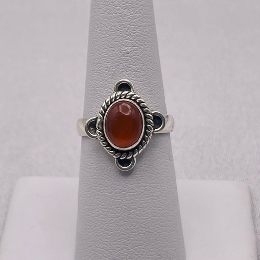 S925 Mexican Fire Opal Sterling Silver Ring