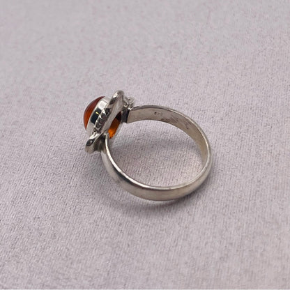 S925 Mexican Fire Opal Sterling Silver Ring