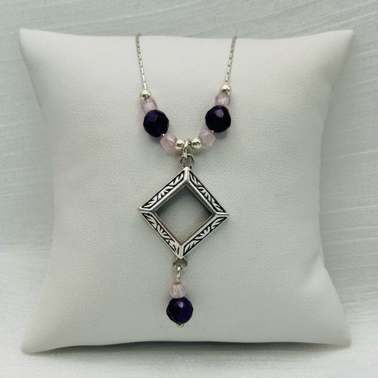 Amethyst & Rose Quartz S925 Handmade Necklace