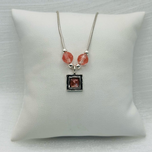 Cherry Quartz S925 Handmade Necklace