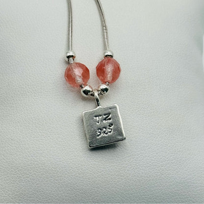 Cherry Quartz S925 Handmade Necklace