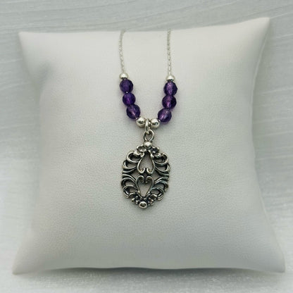 Amethyst S925 Handmade Floral Necklace