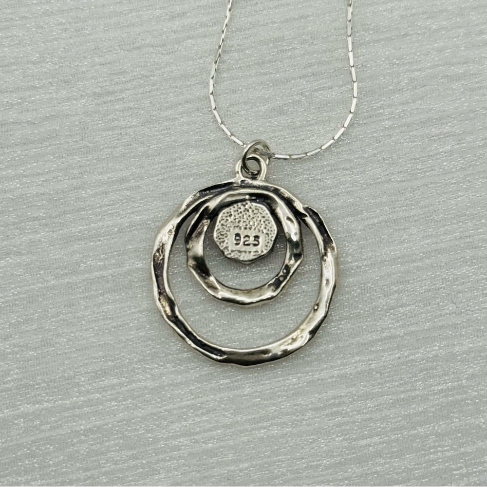 Garnet S925 Handmade Circle Necklace
