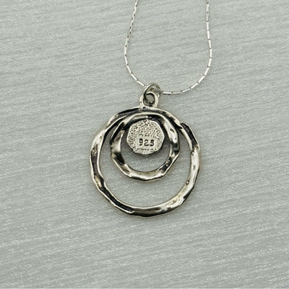 Garnet S925 Handmade Circle Necklace