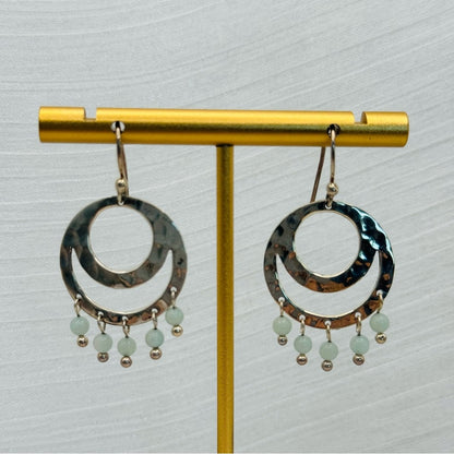 Amazonite S925 Circle Dangle Earrings