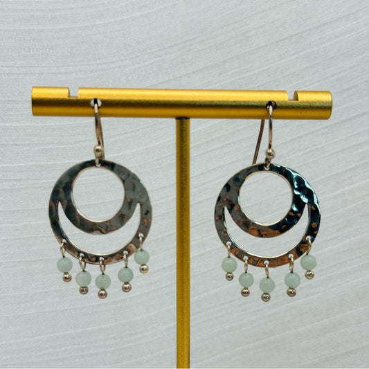 Amazonite S925 Circle Dangle Earrings
