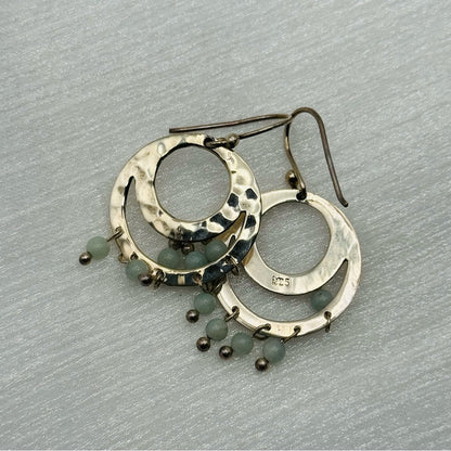 Amazonite S925 Circle Dangle Earrings