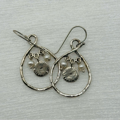 Freshwater Pearl S925 Flower Dangle Earrings