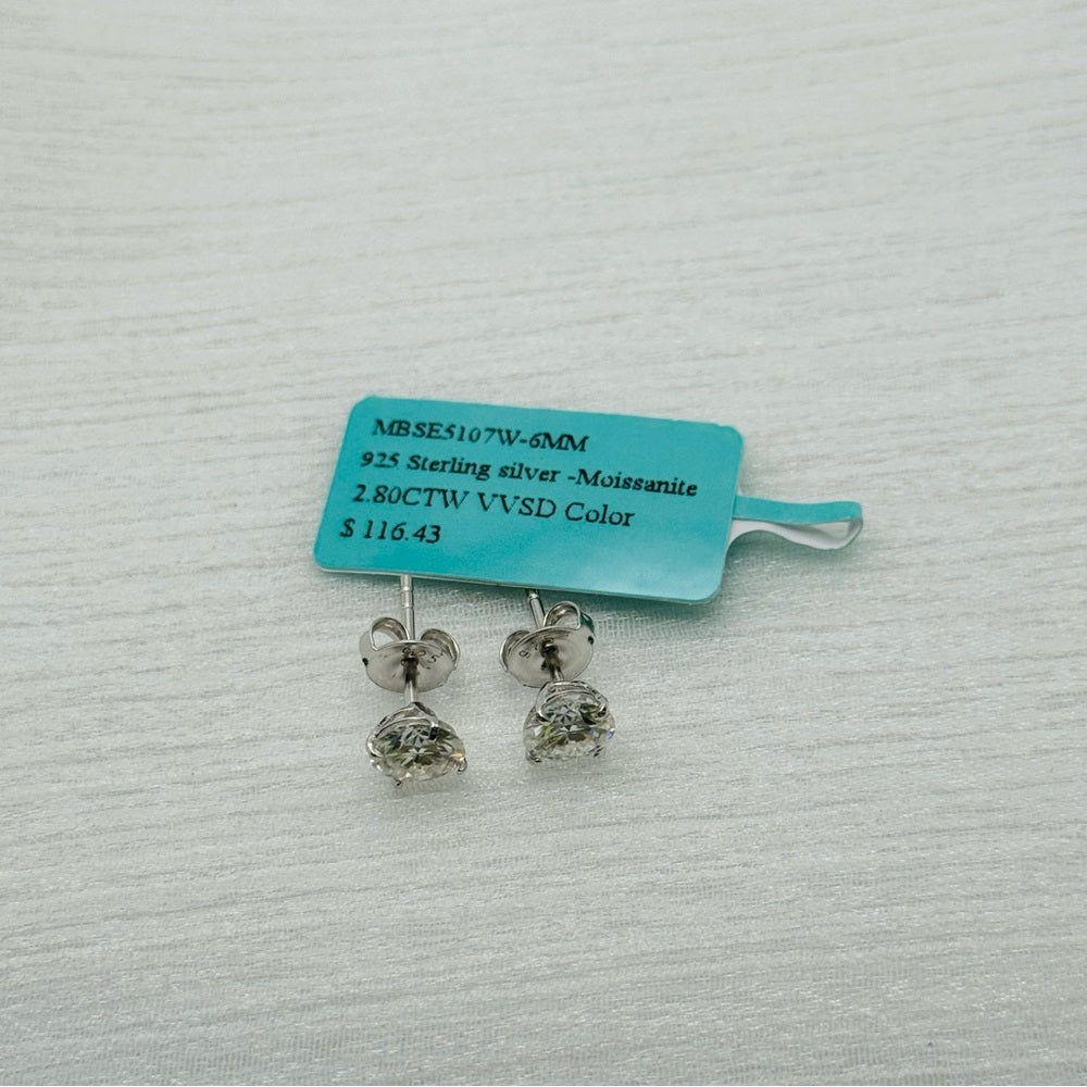 2.8 CT Total Moissanite Solitare Earrings