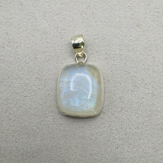 Rainbow Moonstone S925 Rounded Rectangle Pendant