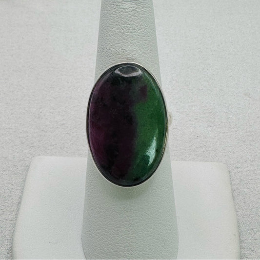 Oval Ruby Zoisite Ring