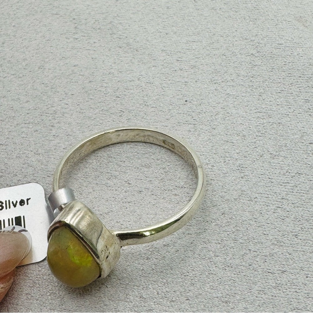 Golden Ethiopian Opal Teardrop Ring