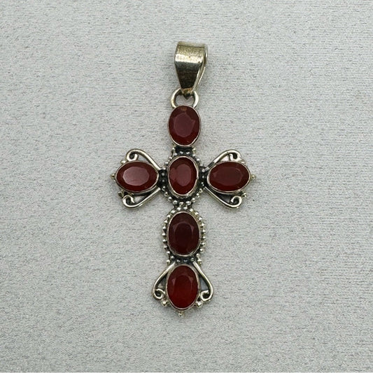 Carnelian S925 Cross Pendant