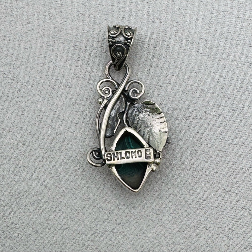 Malachite S925 Floral Pendant